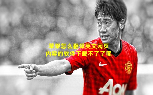 苹果怎么翻译英文网页内容的软件下载不了了呢