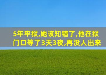 5年牢狱,她该知错了,他在狱门口等了3天3夜,再没人出来