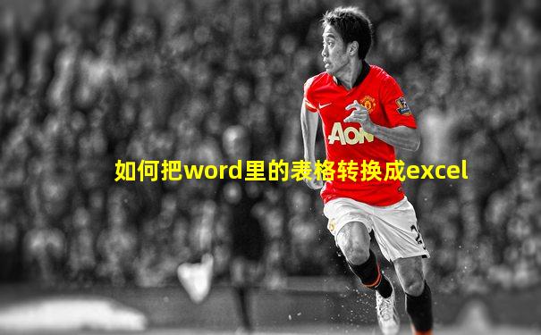 如何把word里的表格转换成excel